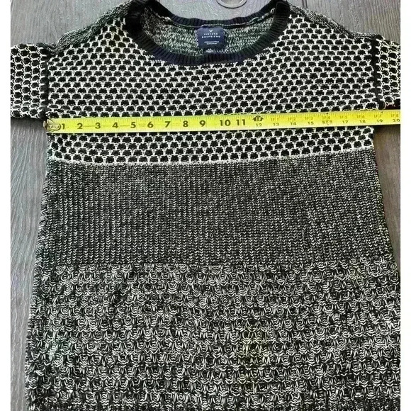 American Eagle Vintage Boyfriend Mixed Knit Sweater Oversized Black White Small - Picture 4 of 8